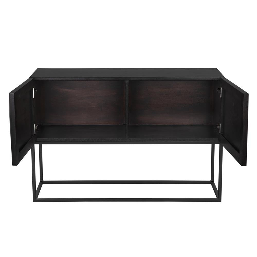 NOIR Small Zurich Console Ebony Walnut with Steel