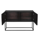 NOIR Small Zurich Console Ebony Walnut with Steel