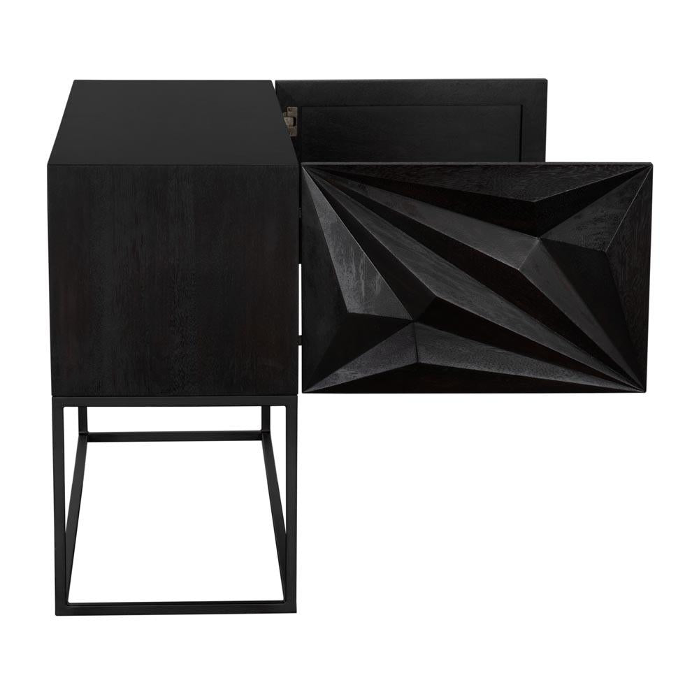 NOIR Small Zurich Console Ebony Walnut with Steel