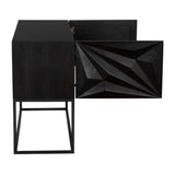 NOIR Small Zurich Console Ebony Walnut with Steel