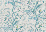 Brunschwig & Fils BIRD AND THISTLE AQUA Wallpaper