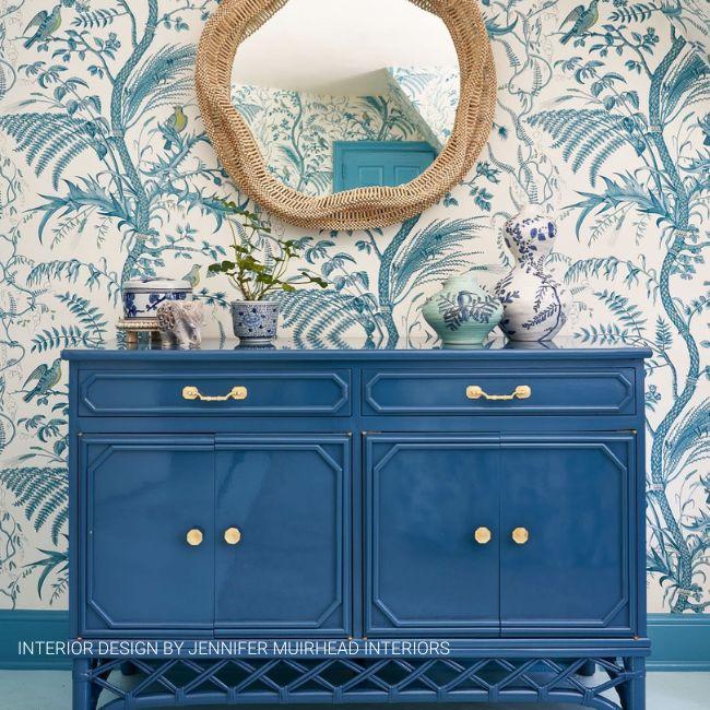 Brunschwig & Fils Bird And Thistle Aqua Wallpaper – DecoratorsBest
