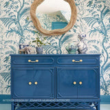 Brunschwig & Fils BIRD AND THISTLE AQUA Wallpaper