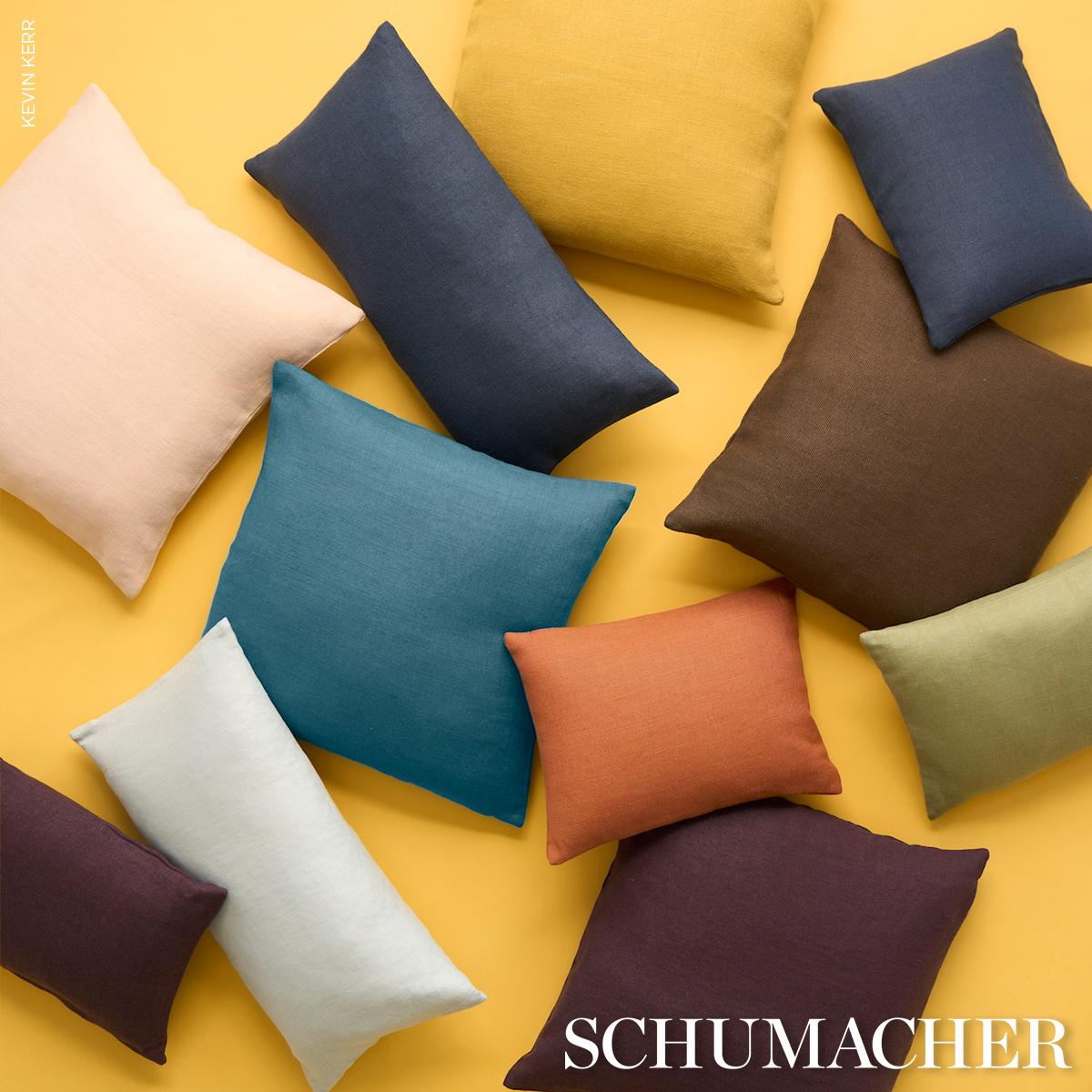 Schumacher Ciel 22" x 22" Lange Glazed Linen Pillow
