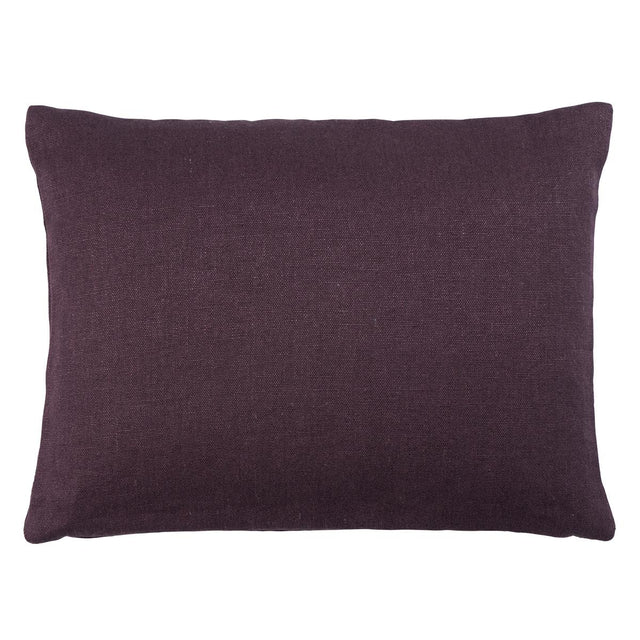 Schumacher Aubergine 16" x 12" Jumi Stonewashed Linen Pillow