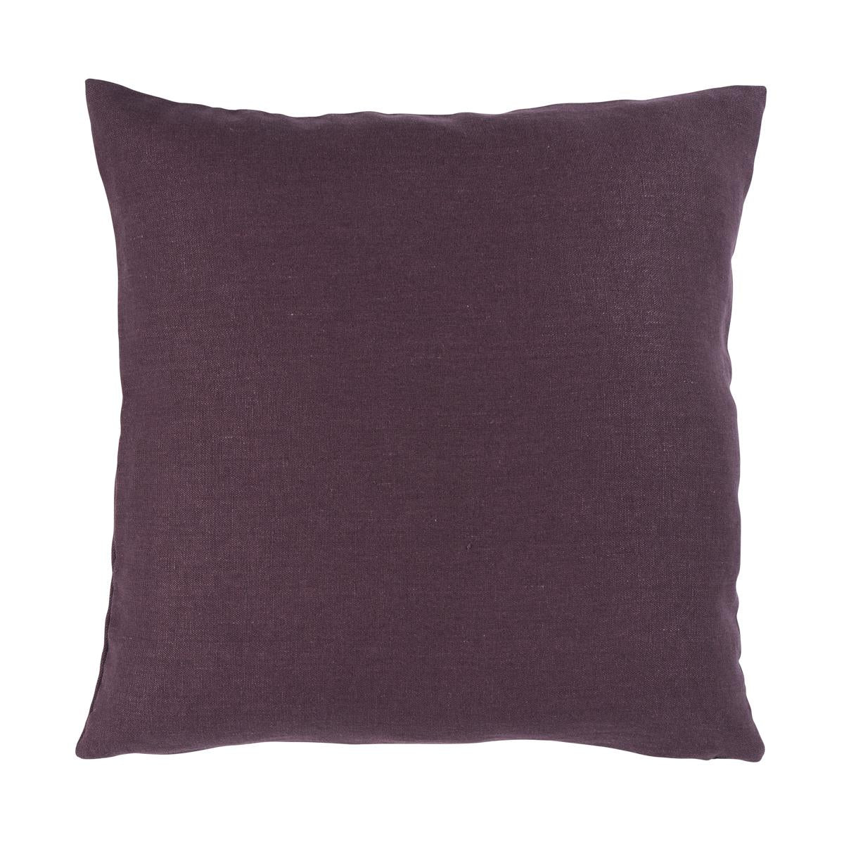 Schumacher Aubergine 20" x 20" Jumi Stonewashed Linen Pillow