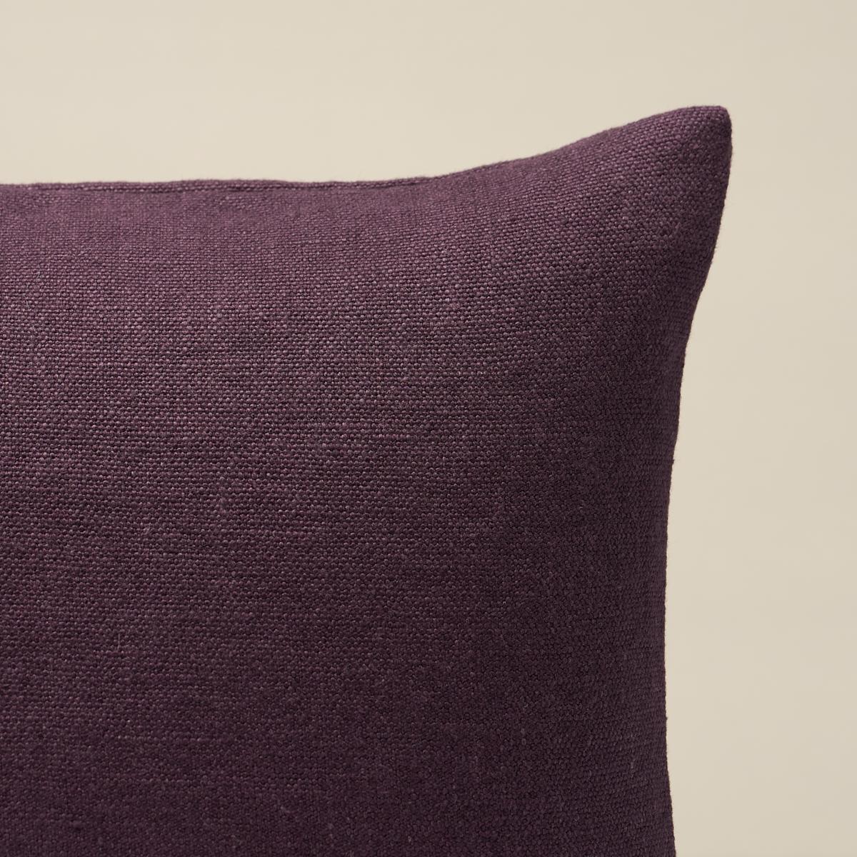 Schumacher Aubergine 20" x 20" Jumi Stonewashed Linen Pillow