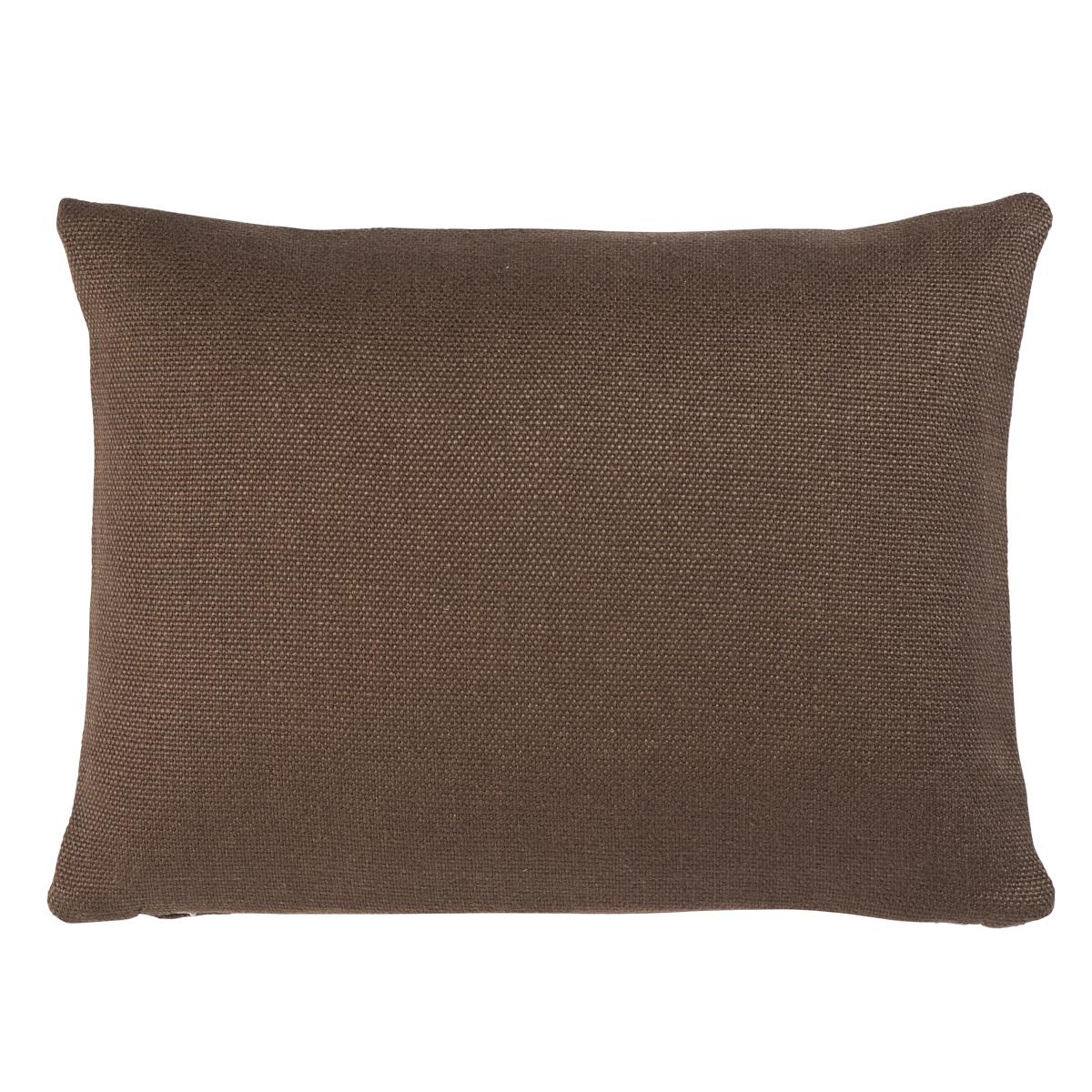 Schumacher Chocolate 16" x 12" Franc Linen Pillow