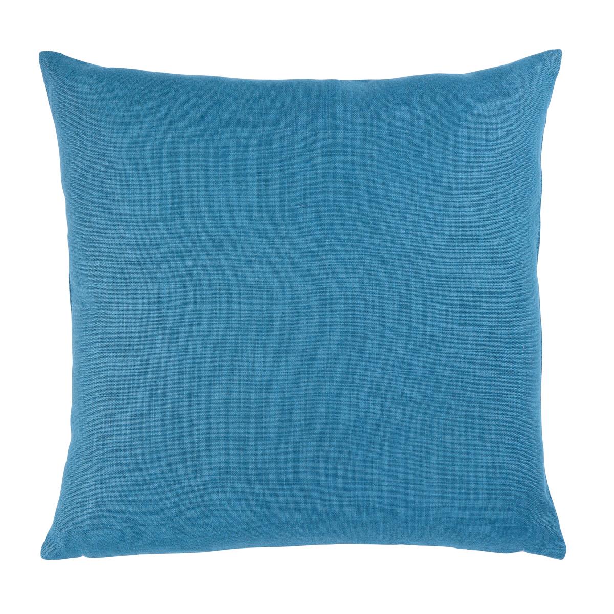 Schumacher Peacock 20" x 20" Leo Glazed Linen Pillow