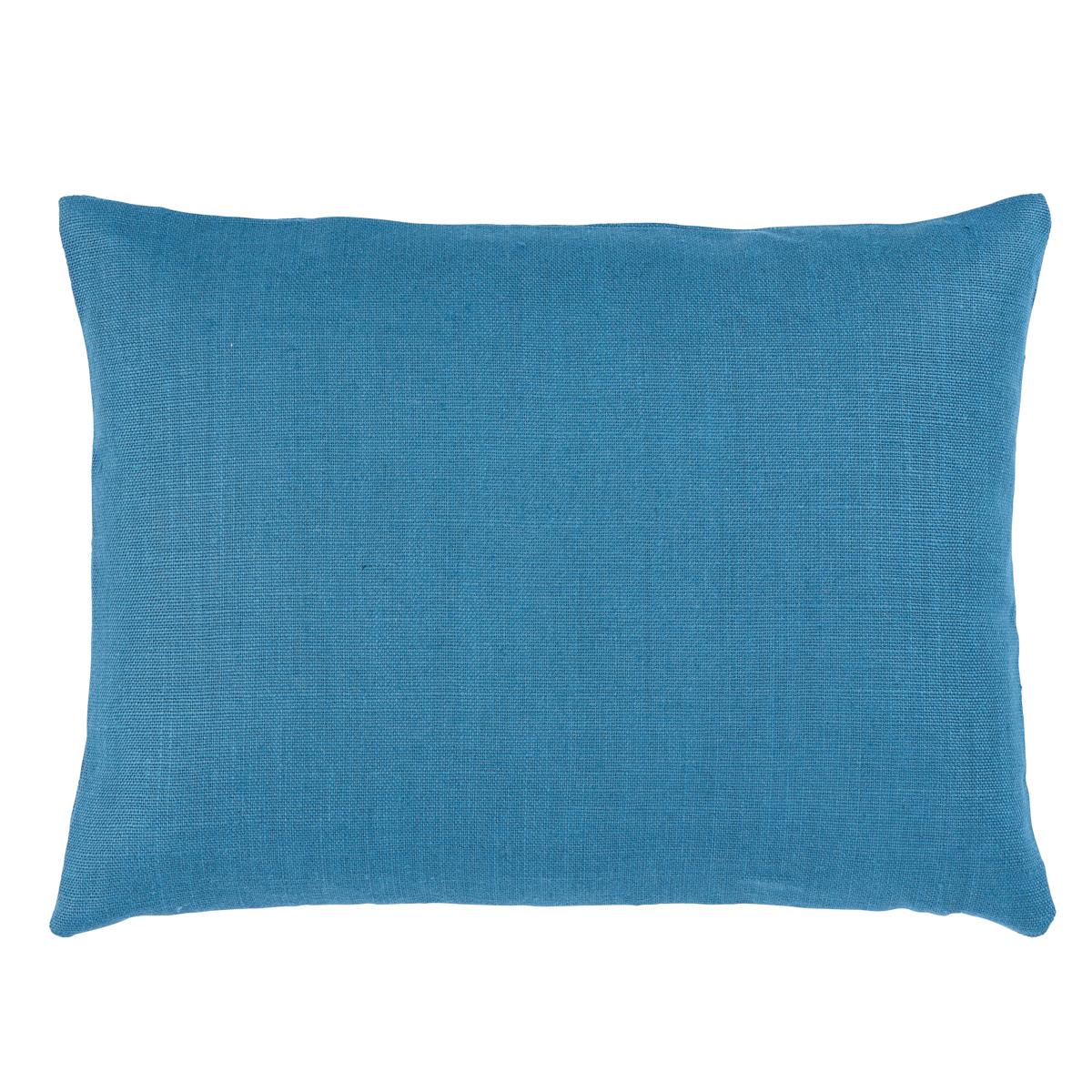 Schumacher Peacock 16" x 12" Leo Glazed Linen Pillow