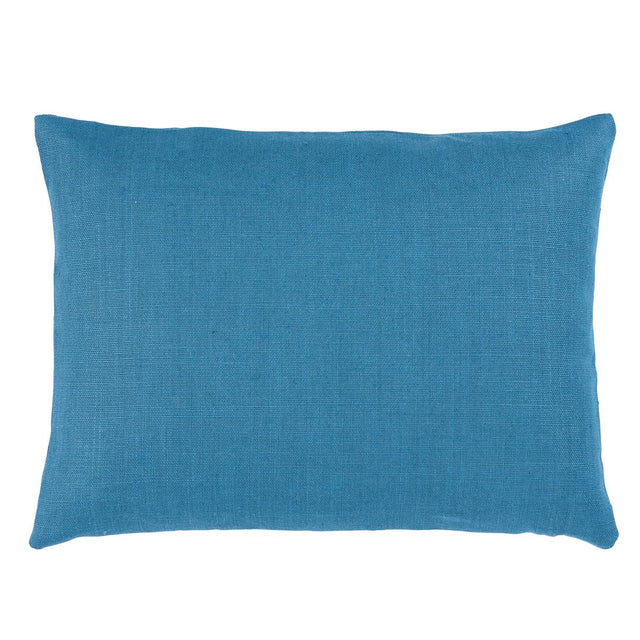 Schumacher Peacock 16" x 12" Leo Glazed Linen Pillow