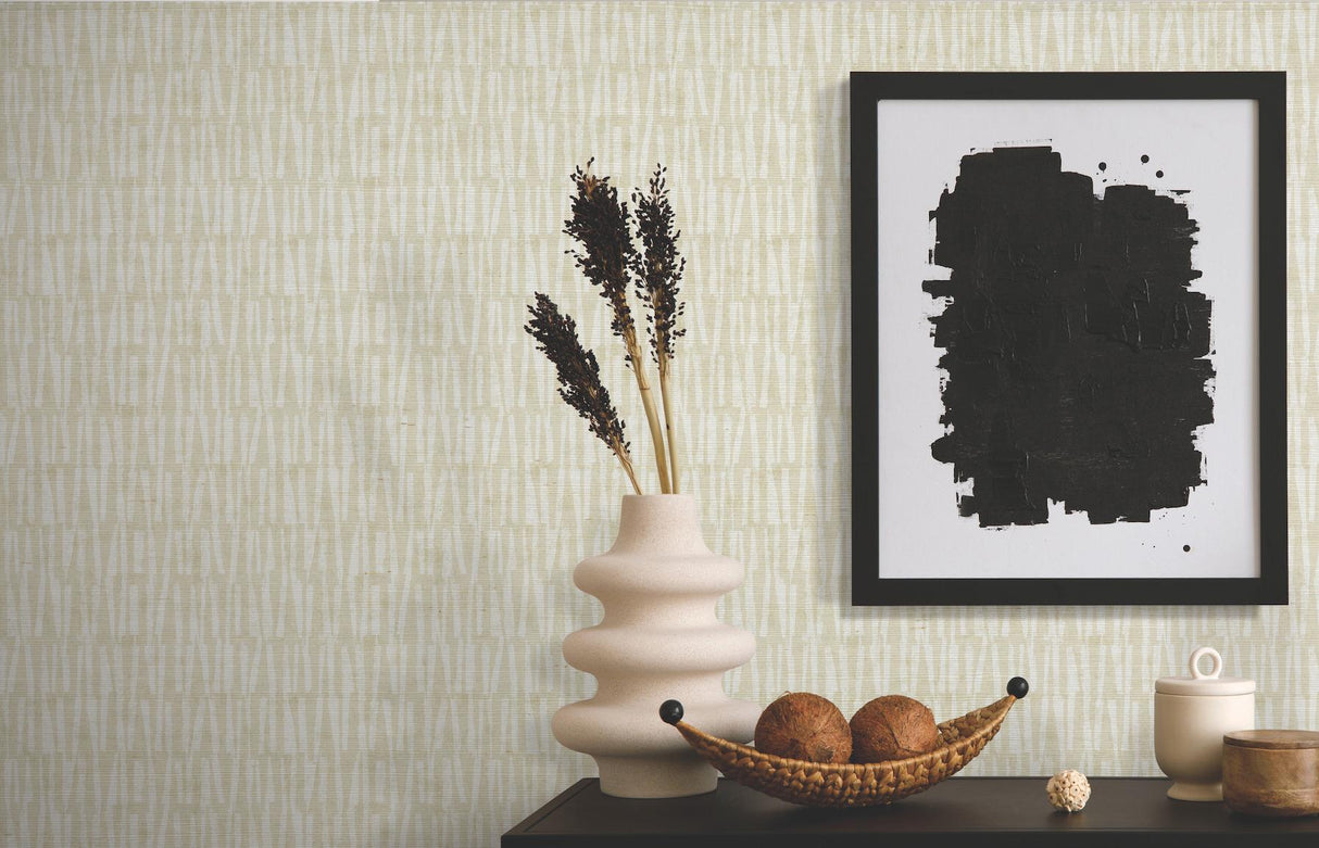 York Thatched Beige Wallpaper