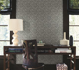 York Thatched Black Wallpaper