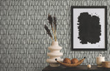 York Thatched Black Wallpaper