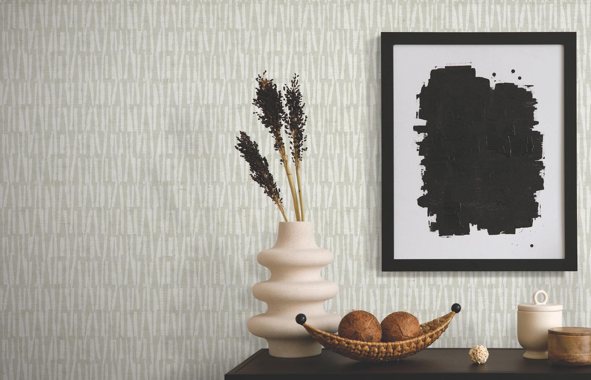 York Thatched Grey Wallpaper
