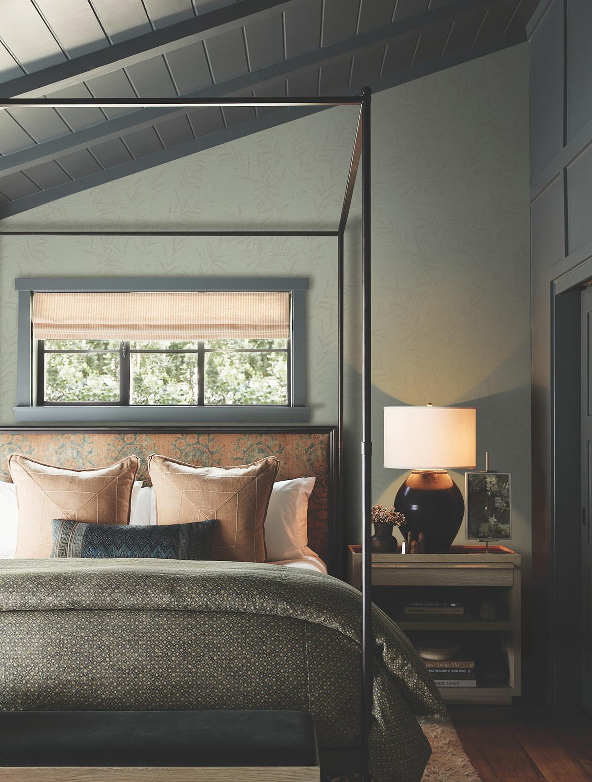 York Allerton Bamboo Green Wallpaper