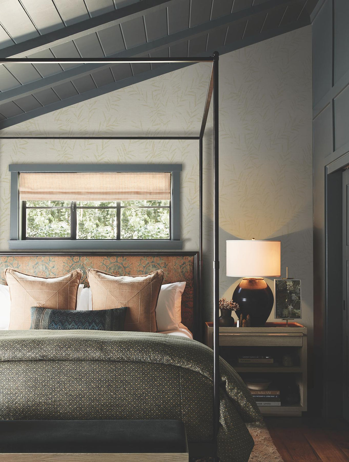 York Allerton Bamboo White Wallpaper