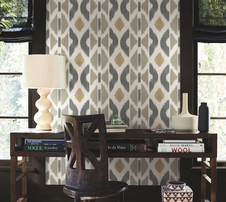 York Patan Grey Wallpaper