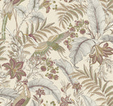York Heronwood Purple Wallpaper