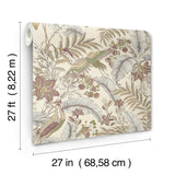 York Heronwood Purple Wallpaper