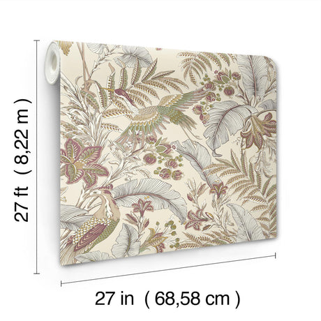 York Heronwood Purple Wallpaper