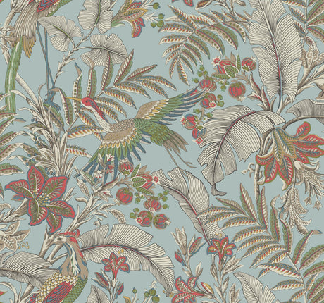 York Heronwood Blue Wallpaper