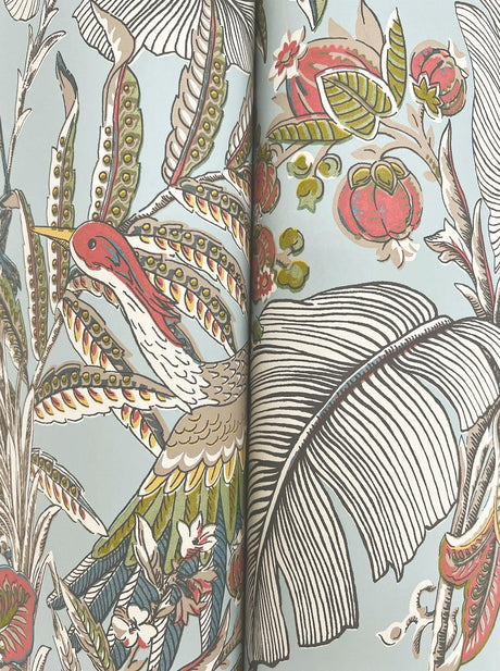 York Heronwood Blue Wallpaper