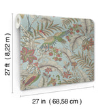 York Heronwood Blue Wallpaper