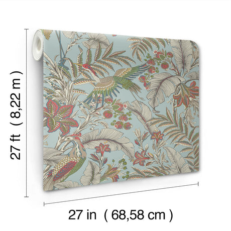 York Heronwood Blue Wallpaper