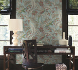 York Heronwood Blue Wallpaper