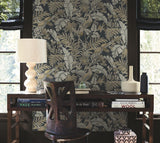 York Heronwood Black Wallpaper