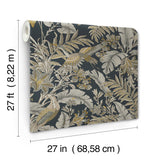 York Heronwood Black Wallpaper