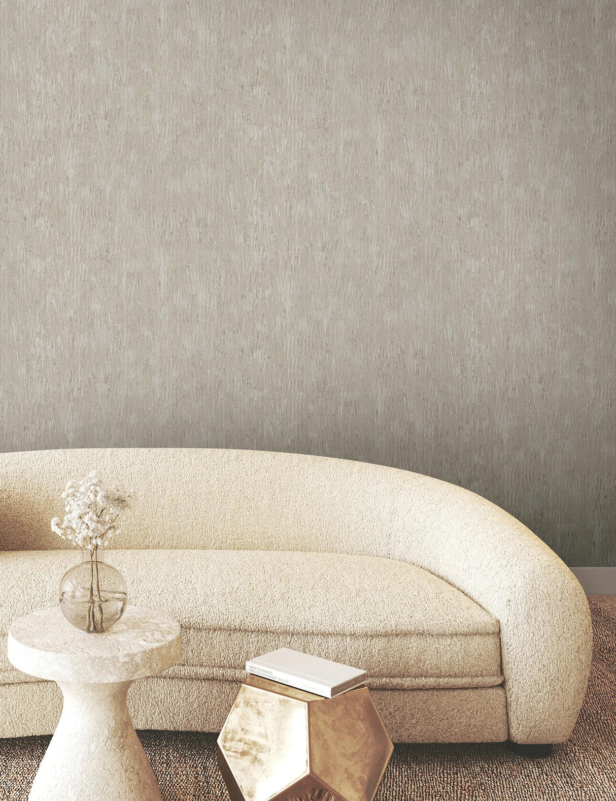 York Gilded Plume Beige Wallpaper