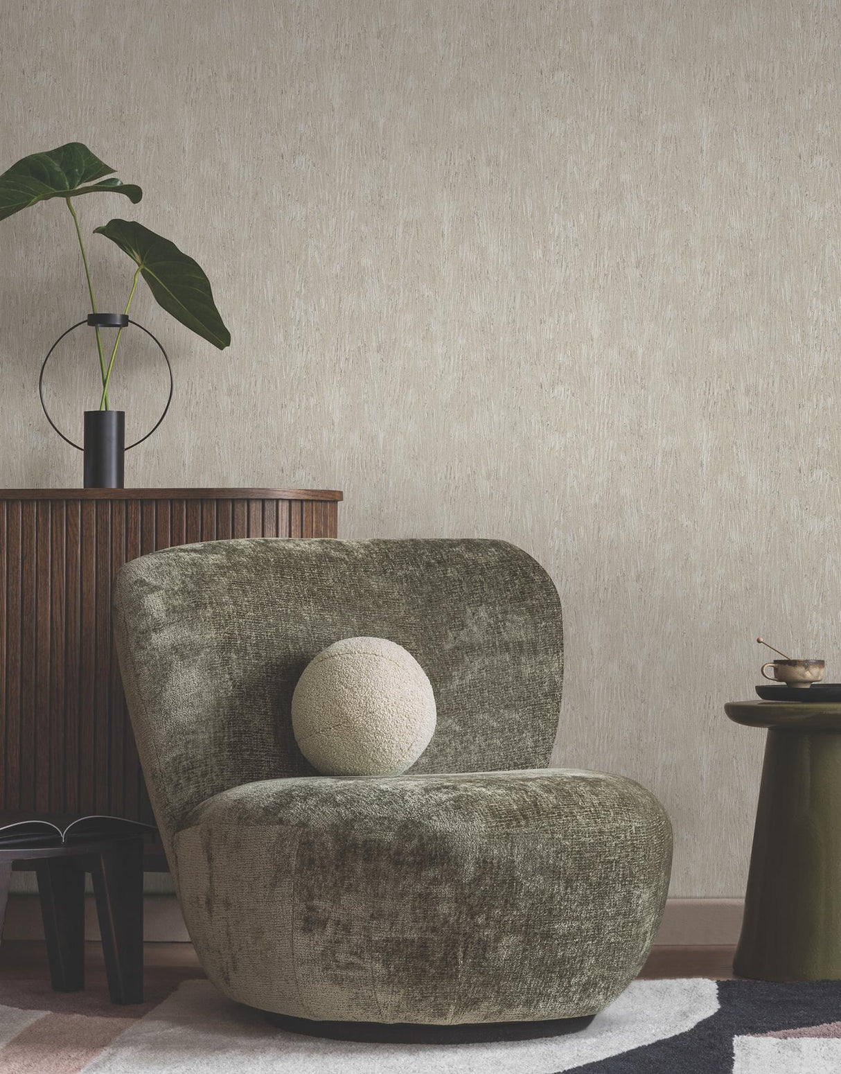 York Gilded Plume Beige Wallpaper