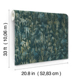 York Gilded Plume Blue Wallpaper