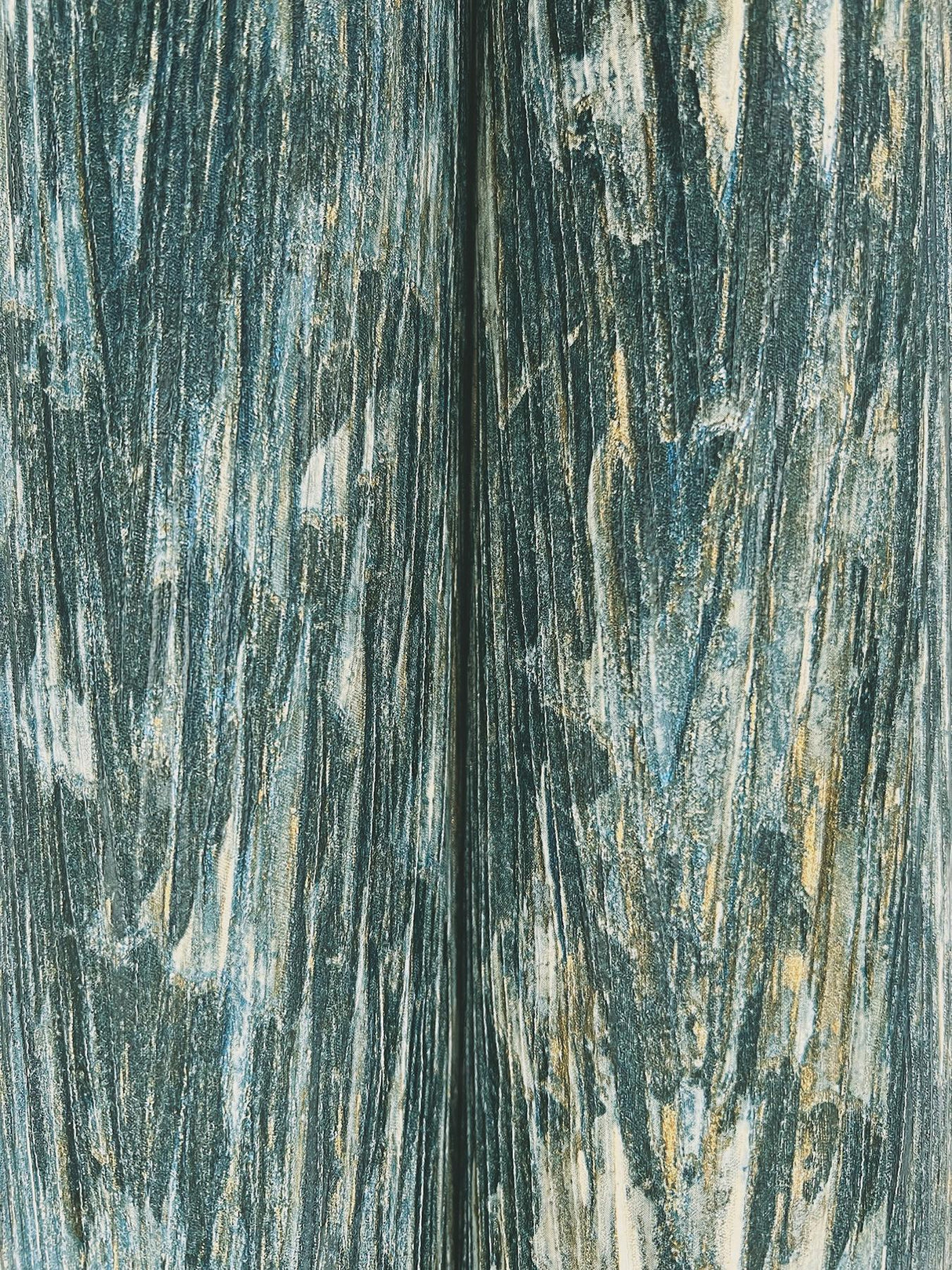 York Gilded Plume Blue Wallpaper