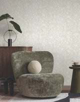 York Gilded Plume White Wallpaper