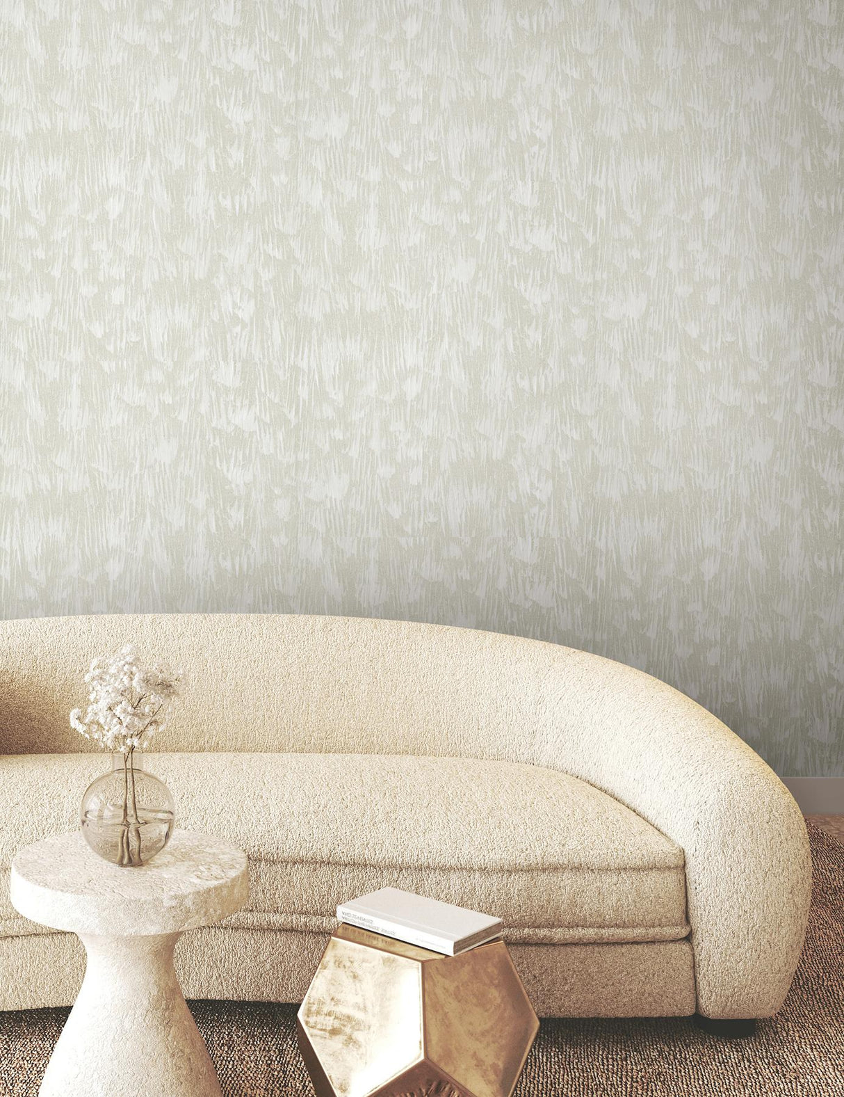 York Gilded Plume White Wallpaper
