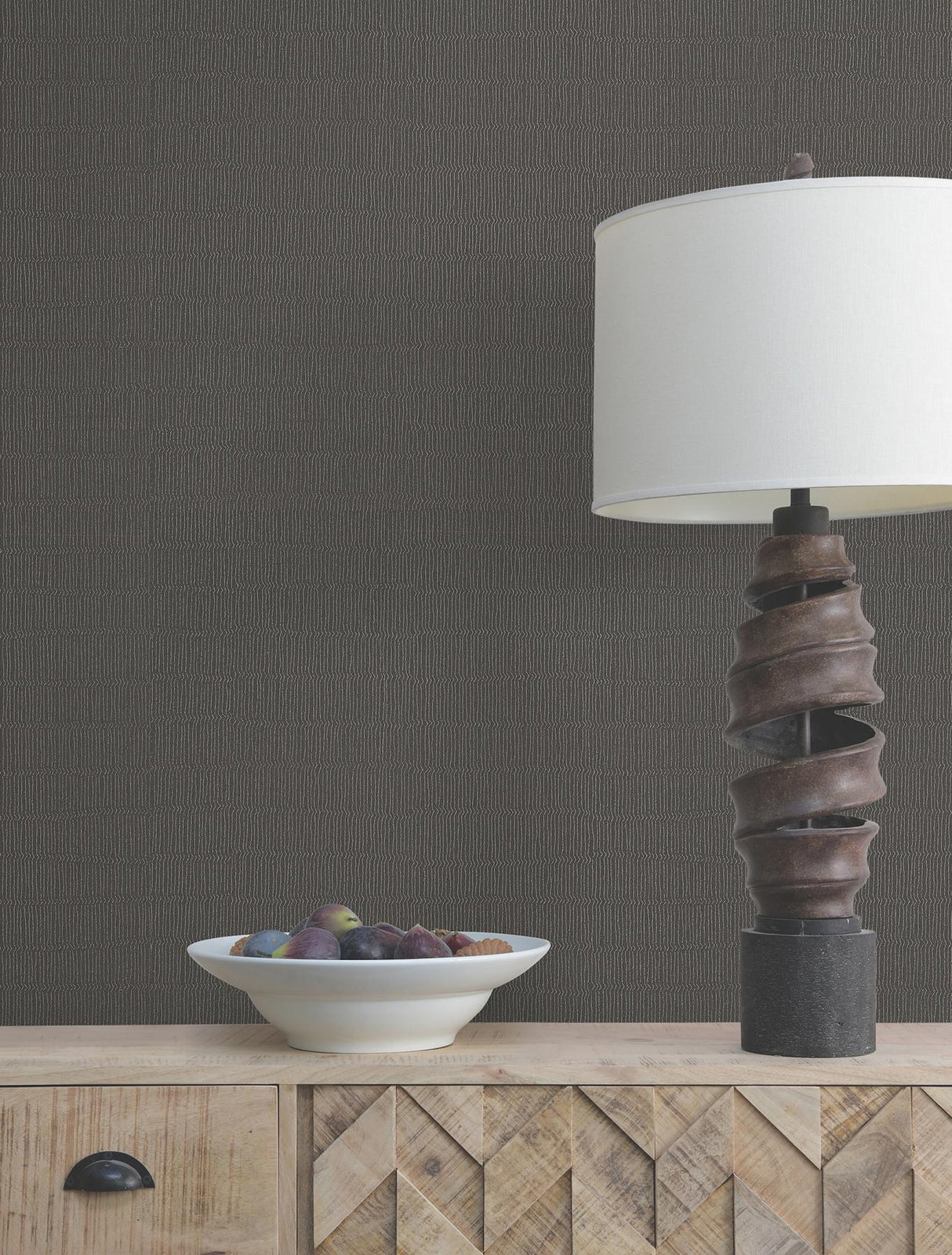 York Tectonic Texture Black Wallpaper