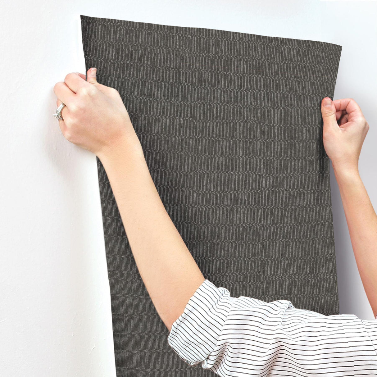 York Tectonic Texture Black Wallpaper