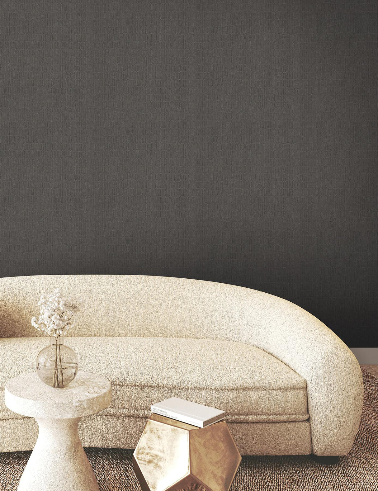 York Tectonic Texture Black Wallpaper