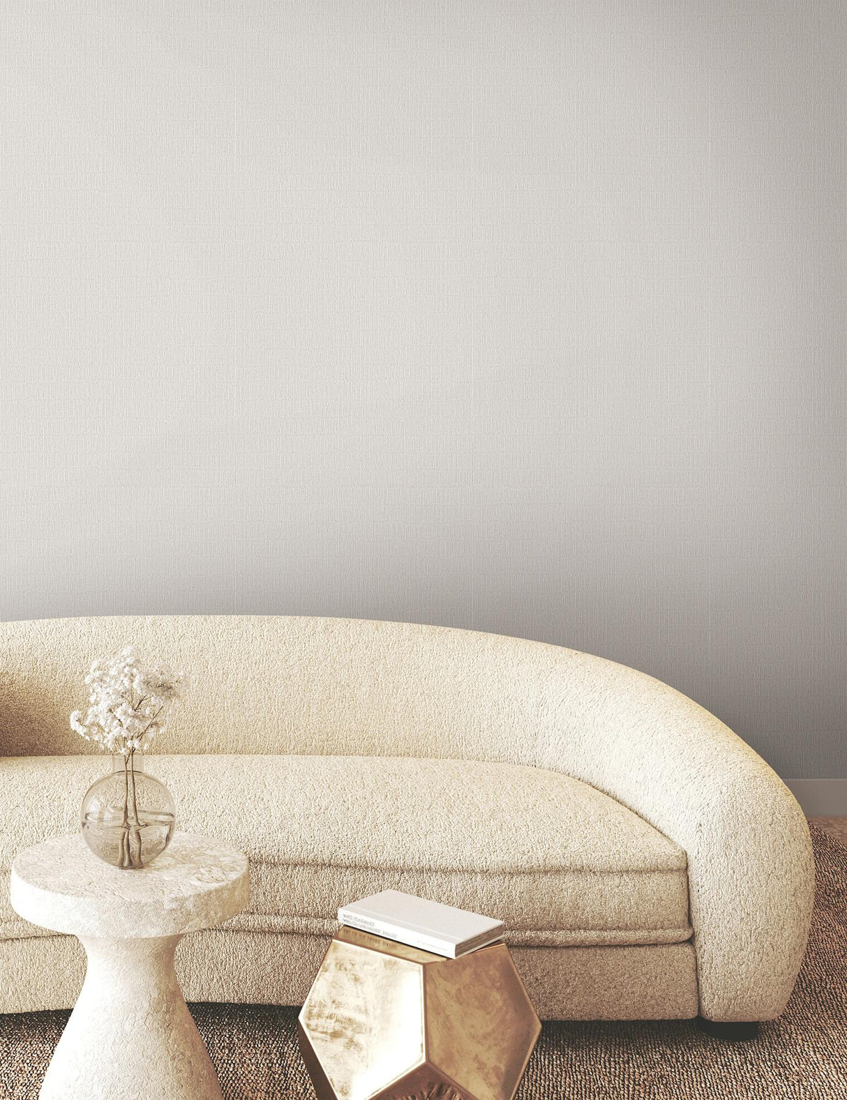 York Tectonic Texture White Wallpaper