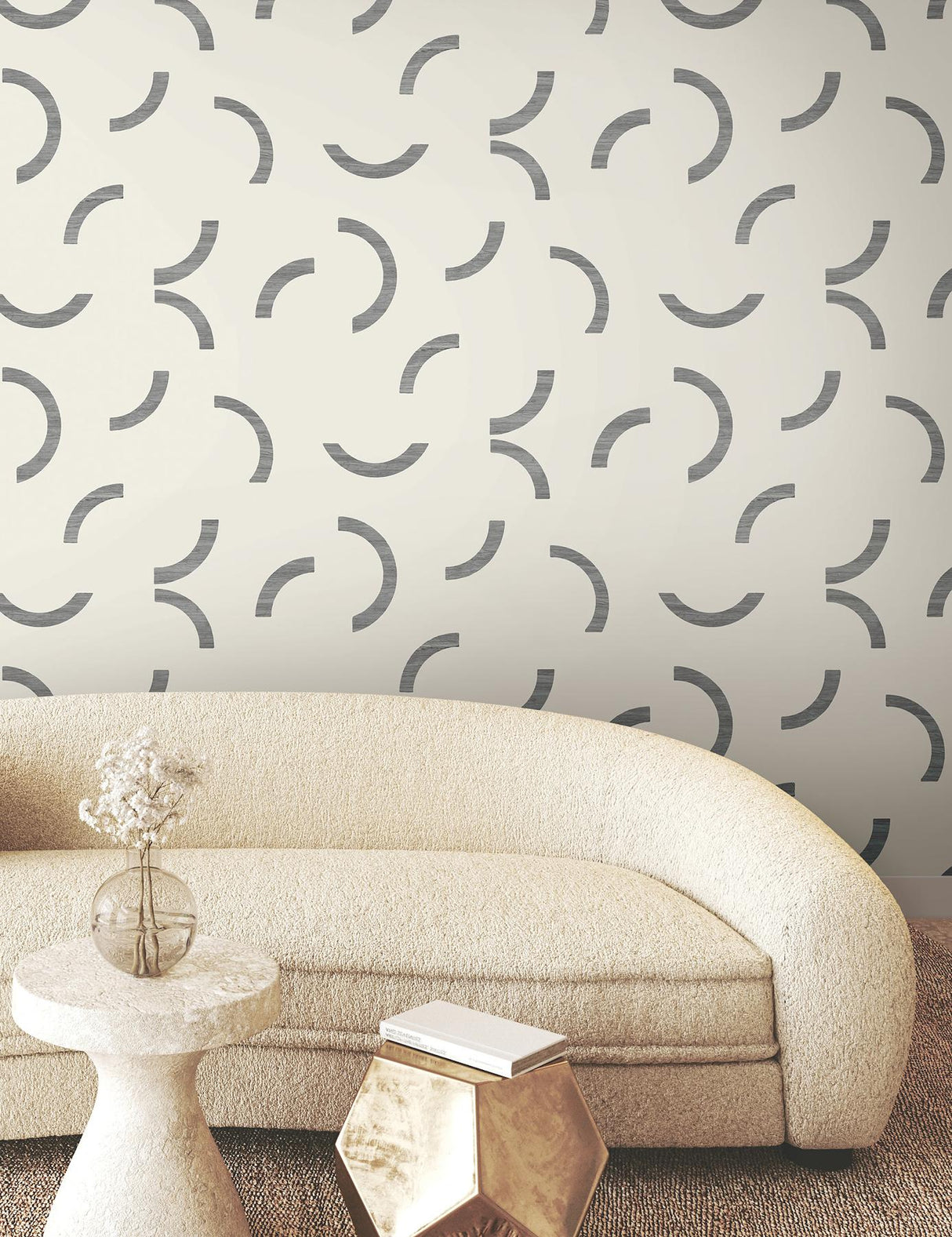 York Lunula Black Wallpaper