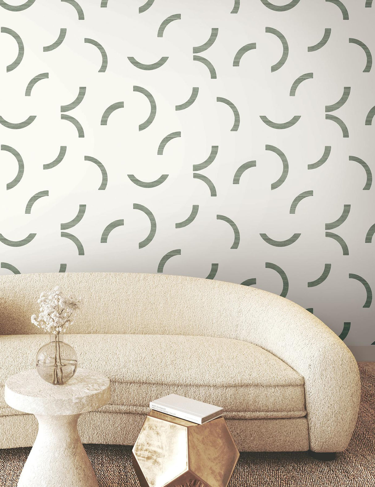 York Lunula Green Wallpaper