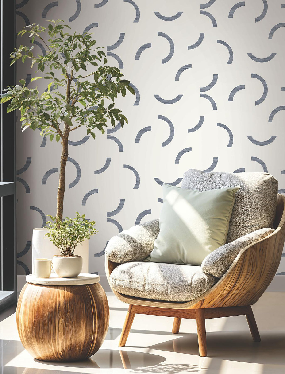 York Lunula Blue Wallpaper