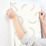 York Lunula White Wallpaper