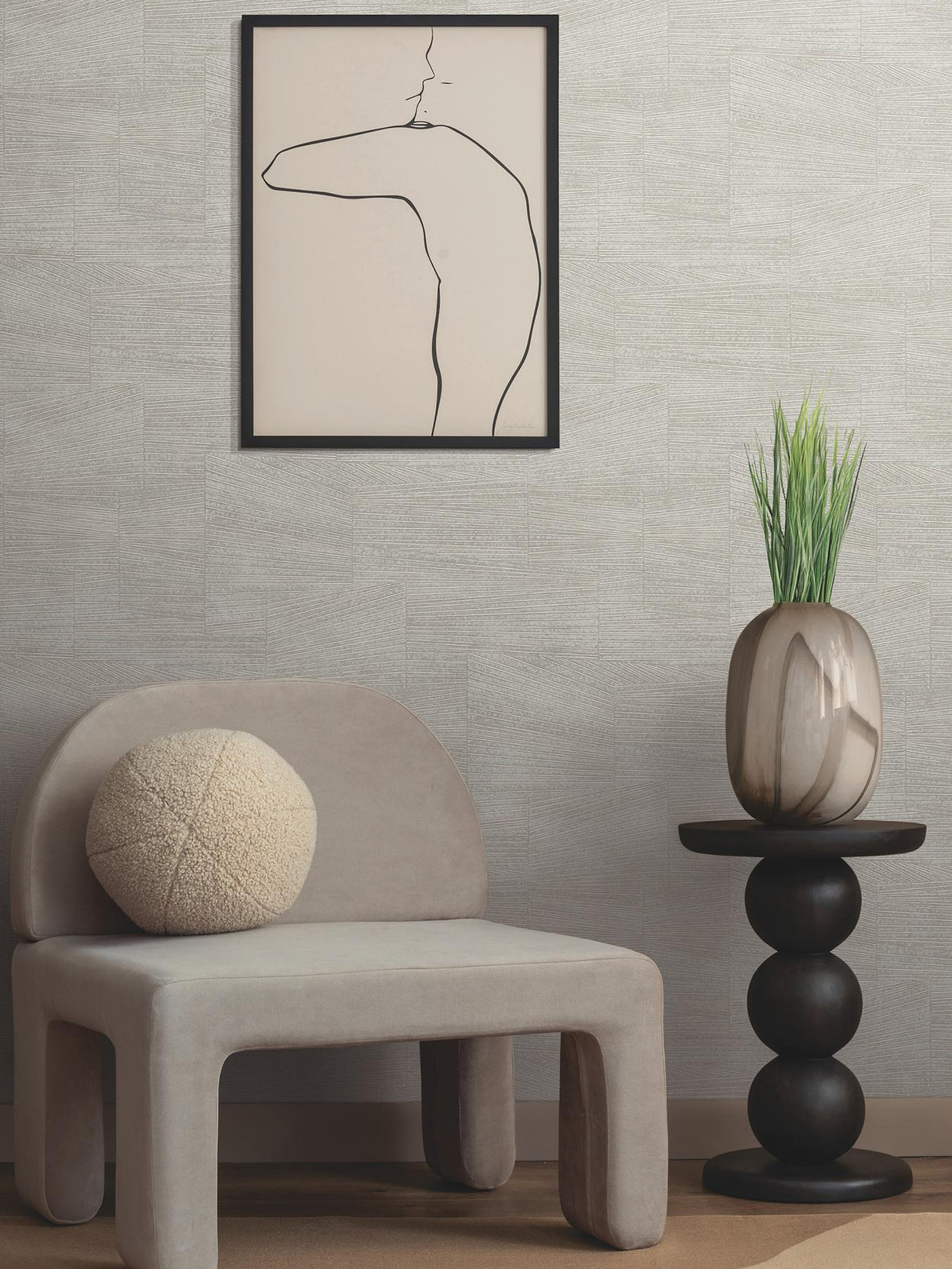 York Higher Ground Geo Grey Wallpaper