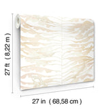 York Leaf Column Beige Wallpaper