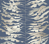 York Leaf Column Blue Wallpaper