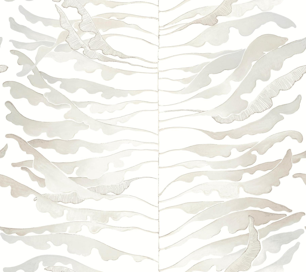 York Leaf Column Grey Wallpaper